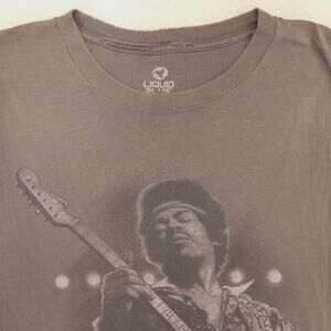 Jimi Hendrix Band Liquid Blue Short Sleeve Graphic T Shirt Mens Size XL Gray
